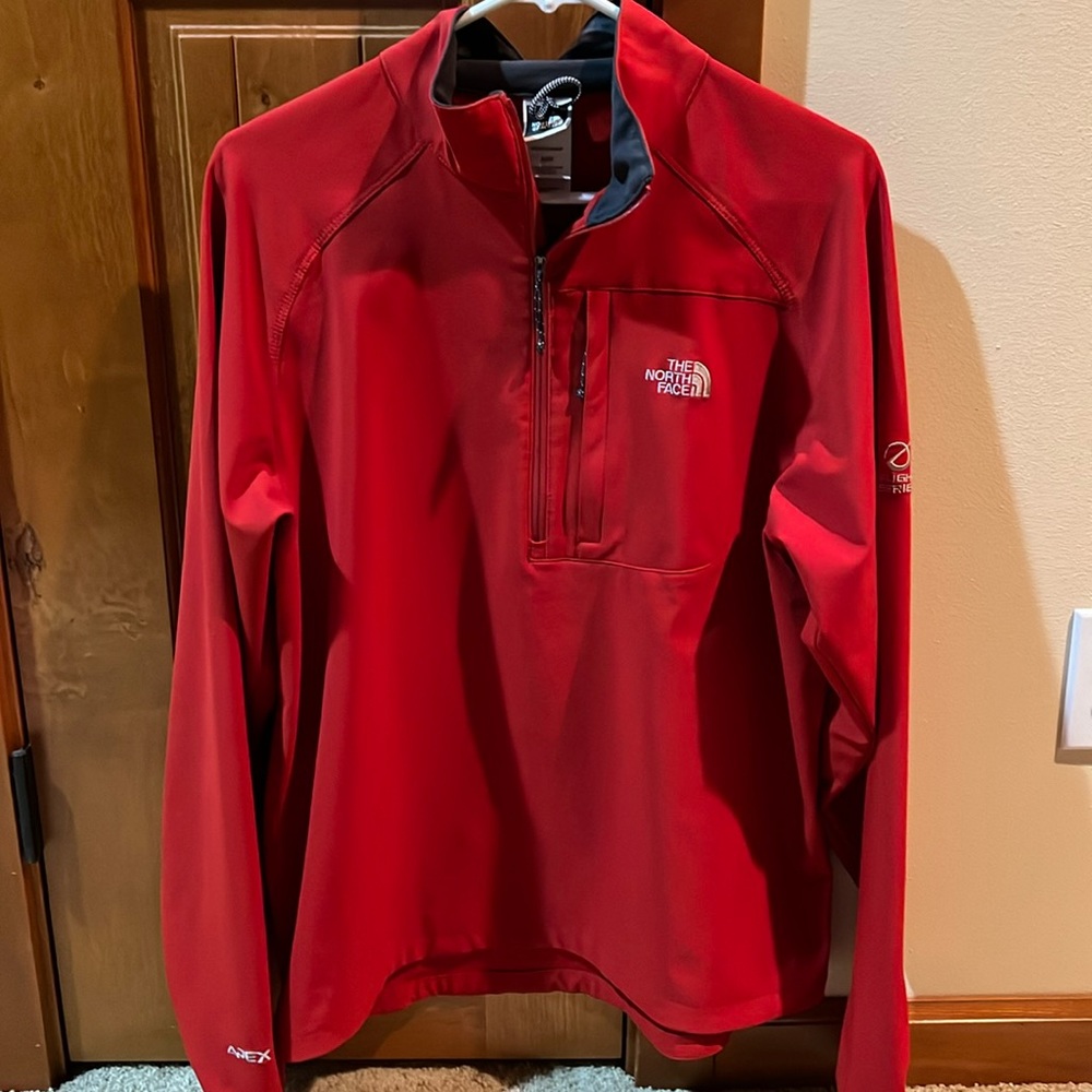 The North Face 1/4 zip soft shell pullover. EUC worn only once!!